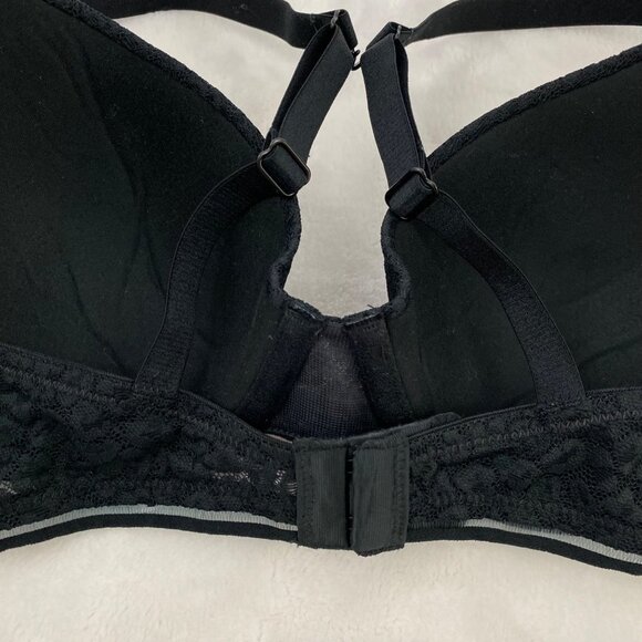 Auden The Everyday Black Lace Lightly Lined Demi T-Shirt Bra 34A 36A 38B 36C - Picture 5 of 7